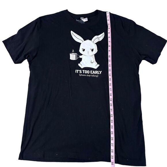 Tee Turtle ~ Set of 2 ~ Black Tshirt w/ Bunny ~ size XL ~ lightweight - Picture 6 of 12